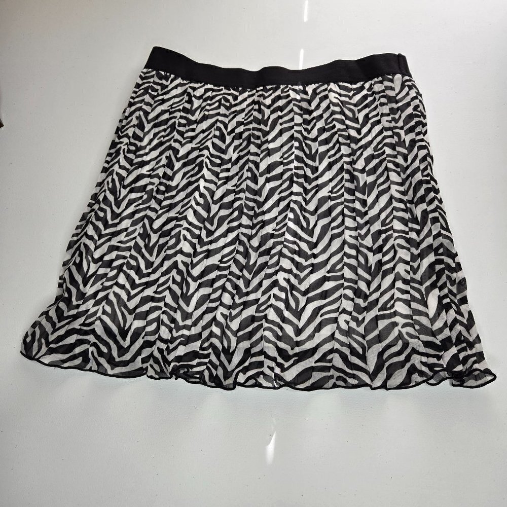 Faded Glory Girls Black and White Zebra Print Short Skirt Size XL 14/16